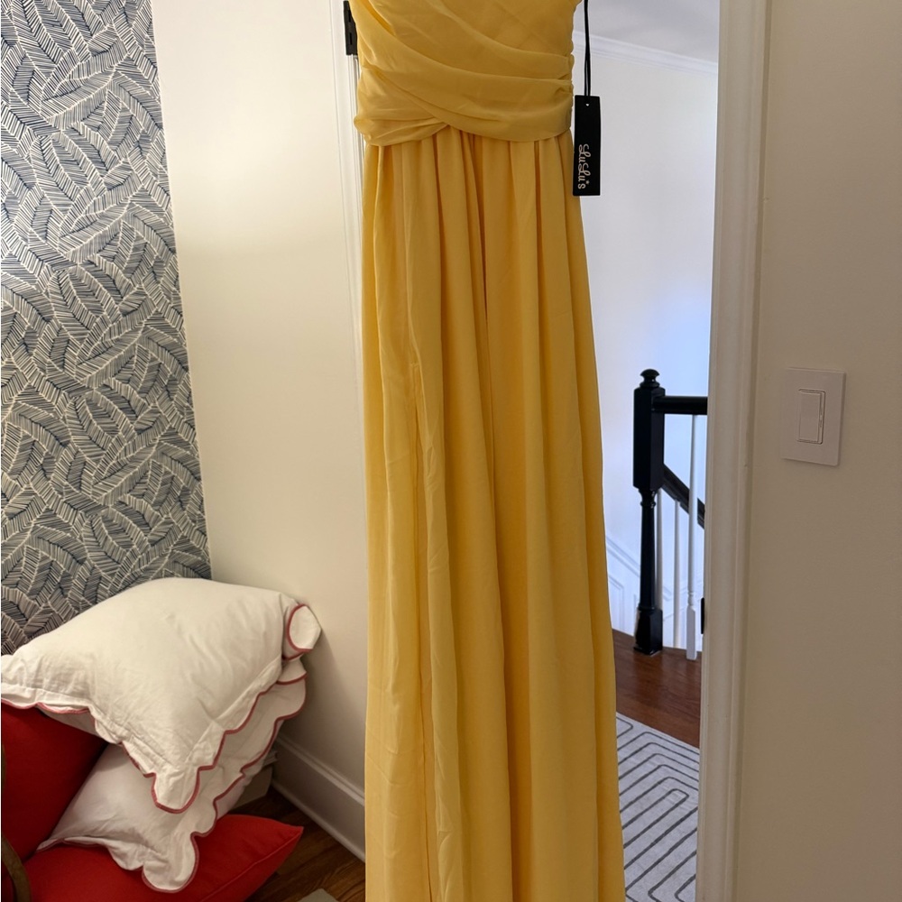 Lulu's Sunny Yellow Strapless Dress